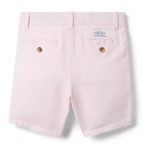 Janie and Jack Shorts-Linen-Cotton Short pale pink heather