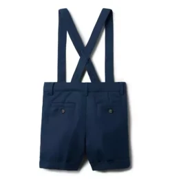 Janie and Jack Suiting|Shorts-Linen-Cotton Suspender Short night sky navy