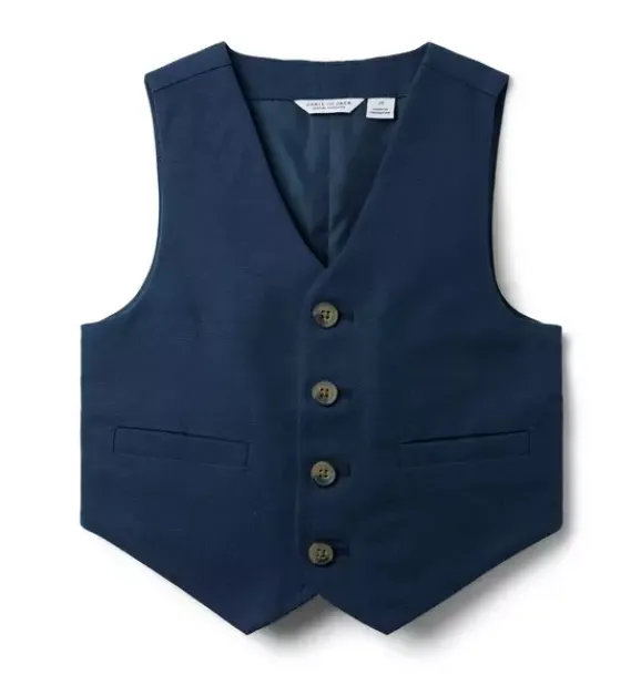 Janie and Jack Blazers & Vests|Suiting-Linen-Cotton Vest night sky navy