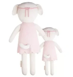 Janie and Jack Stuffed Animals-Little Charlotte the dog light/pastel pink