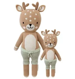 Janie and Jack Stuffed Animals-Little Elliott the fawn light/pastel green