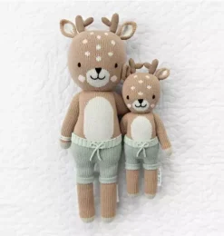 Janie and Jack Stuffed Animals-Little Elliott the fawn light/pastel green