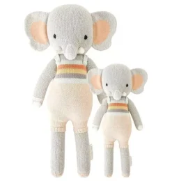 Janie and Jack Stuffed Animals-Little Evan the elephant light/pastel grey