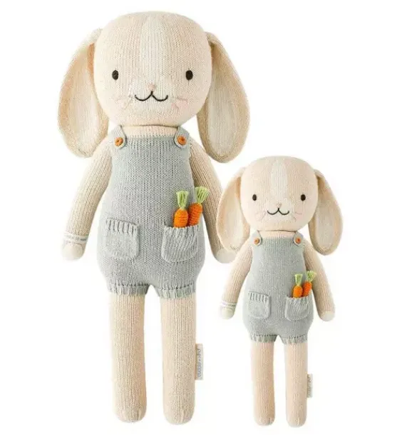Janie and Jack Stuffed Animals-Little Henry the bunny light/pastel blue