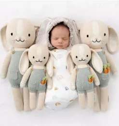 Janie and Jack Stuffed Animals-Little Henry the bunny light/pastel blue