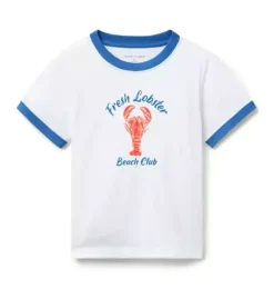 Janie and Jack Tees|Boy-Lobster Beach Club Tee white