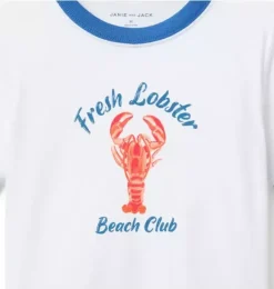 Janie and Jack Tees|Boy-Lobster Beach Club Tee white