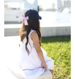 Janie and Jack Kids Accessories-Lobster Bow Baseball Hat navy