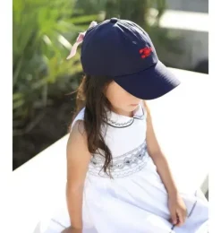 Janie and Jack Kids Accessories-Lobster Bow Baseball Hat navy