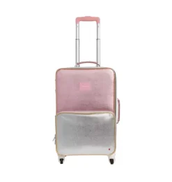 Janie and Jack Luggage|Kids Accessories-Logan Carry-On Suitcase pink/silver