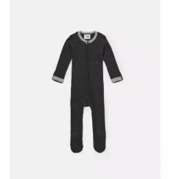 Janie and Jack Baby Clothing-Long Sleeve Jumpsuit Footie - Hug Me black melange