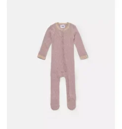 Janie and Jack Baby Clothing-Long Sleeve Jumpsuit Footie - Hug Me ash rose