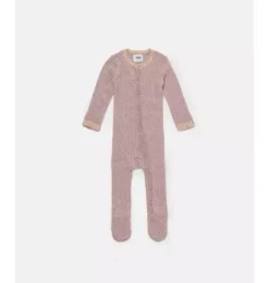 Janie and Jack Baby Clothing-Long Sleeve Jumpsuit Footie - Hug Me ash rose