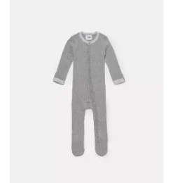 Janie and Jack Baby Clothing-Long Sleeve Jumpsuit Footie - Hug Me heather grey