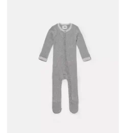 Janie and Jack Baby Clothing-Long Sleeve Jumpsuit Footie - Hug Me heather grey