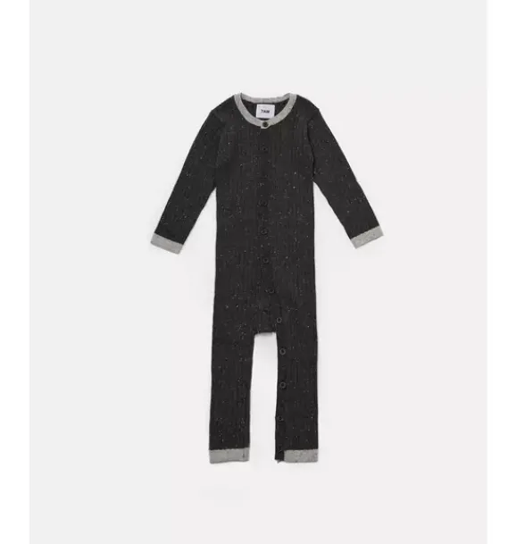 Janie and Jack Baby Clothing-Long Sleeve Jumpsuit No Footie - Hug Me black melange