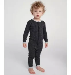 Janie and Jack Baby Clothing-Long Sleeve Jumpsuit No Footie - Hug Me black melange