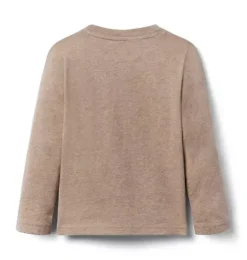 Janie and Jack Tees-Long Sleeve Pocket Tee toasted heather