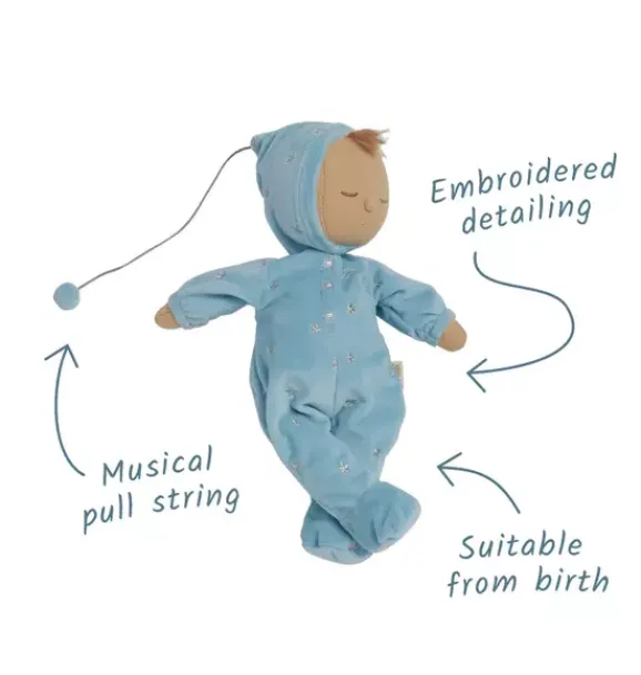 Janie and Jack Dolls-Lullaby Dozy Dinkums - Leo - baby blue