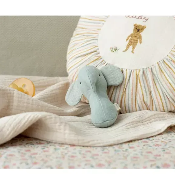 Janie and Jack Baby Accessories|Dolls-Lullaby Friend Rattles, Elephant - light dusty blue