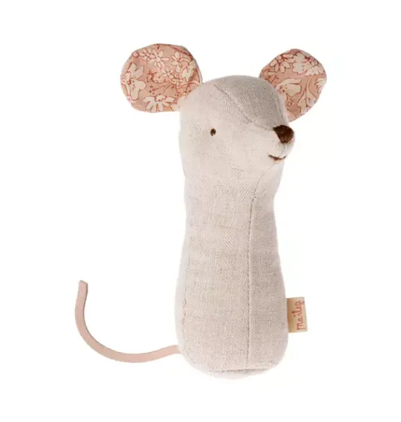 Janie and Jack Baby Accessories-Lullaby Friend Rattles, Mouse - natural