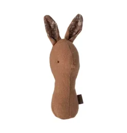 Janie and Jack Stuffed Animals-Lullaby friends, Bunny rattle - chocolate