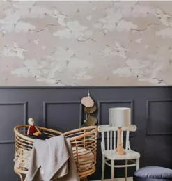 Janie and Jack Wallpaper-Magic Swans Wallpaper pink