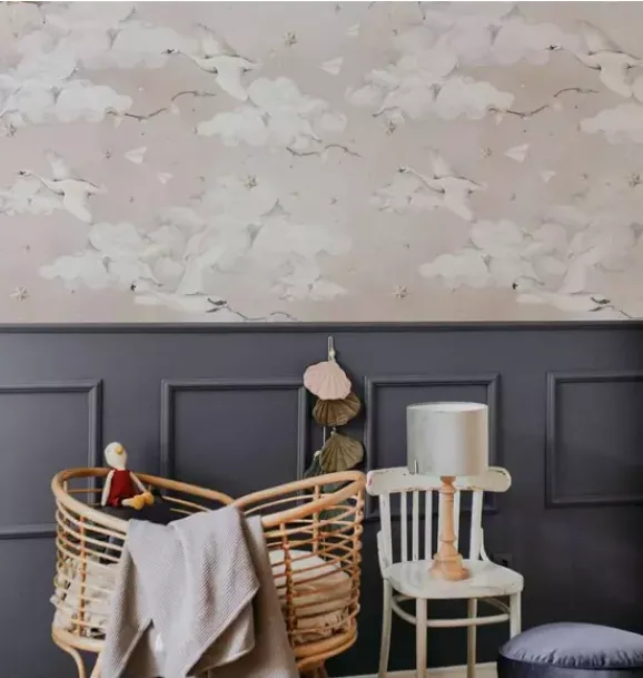 Janie and Jack Wallpaper-Magic Swans Wallpaper pink