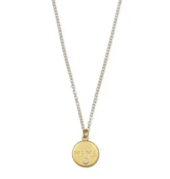 Janie and Jack Adult Accessories|Jewelry-MAMA Coin with Topaz Necklace gold