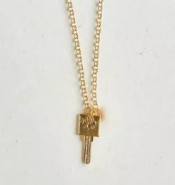 Janie and Jack Jewelry|Adult Accessories-MAMA Compass Key Necklace gold