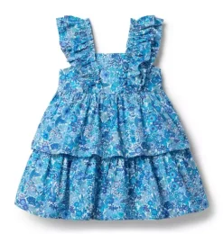 Janie and Jack Dresses-Margaret Annie Dress Made With Liberty Fabric blue margaret annie floral