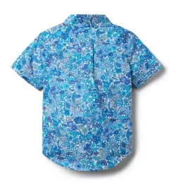 Janie and Jack Swim Outfits|Matching Sets-Margaret Annie Shirt Made With Liberty Fabric blue margaret annie floral