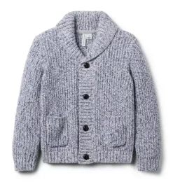 Janie and Jack Sweaters & Sweatshirts-Marled Shawl Collar Cardigan merchant marine