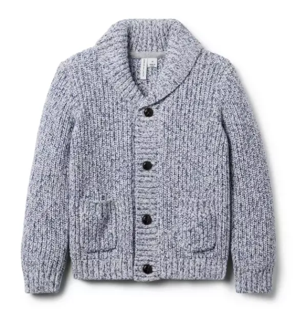 Janie and Jack Sweaters & Sweatshirts-Marled Shawl Collar Cardigan merchant marine