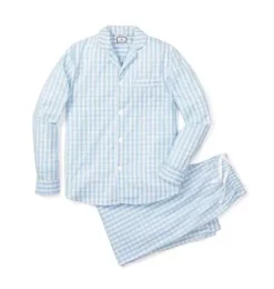 Janie and Jack Adult Pajamas|Petite Plume-Men's Pajama Set light blue gingham
