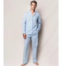 Janie and Jack Adult Pajamas|Petite Plume-Men's Pajama Set light blue gingham