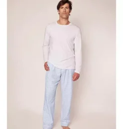 Janie and Jack Adult Pajamas|Petite Plume-Men's Pant Separates light blue gingham