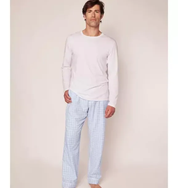 Janie and Jack Adult Pajamas|Petite Plume-Men's Pant Separates light blue gingham