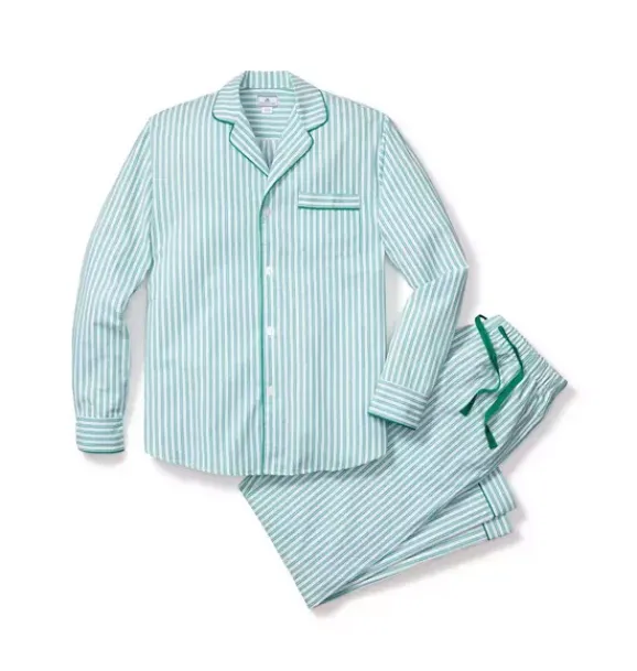 Janie and Jack Adult Pajamas|Petite Plume-Men's Pajama Set in emerald ticking