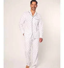 Janie and Jack Adult Pajamas|Petite Plume-Men's Twill Pajama in Buzzing Bees white
