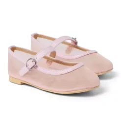 Janie and Jack Shoes-Mesh Ballet Flat pale pink