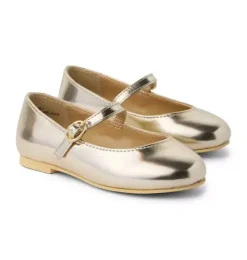 Janie and Jack Shoes-Metallic Ballet Flat gold