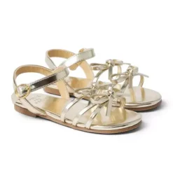 Janie and Jack Accessories|Shoes-Metallic Bow Sandal gold
