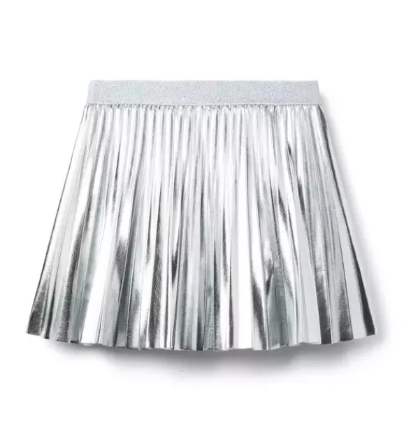 Janie and Jack Skirts & Shorts-Metallic Pleated Skirt silver