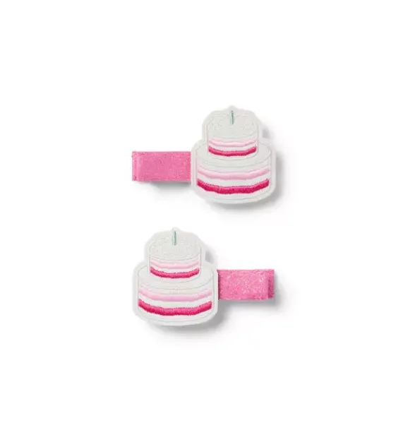 Janie and Jack Hair-Milk Bar x Cake Barrette Set pastry pink