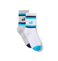 Janie and Jack Socks-Milk Bar x Sock 2-Pack white and black sesame heather