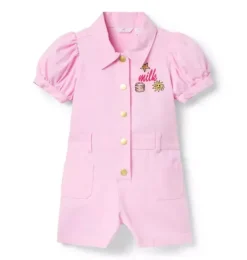 Janie and Jack Rompers & Jumpsuits-Milk Bar x Puff Sleeve Romper strawberry macaron