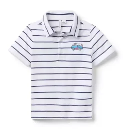 Janie and Jack Polos-Milk Bar x Striped Polo white stripe