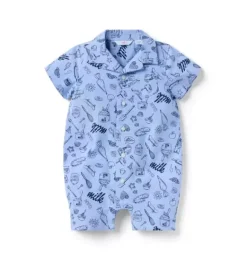 Janie and Jack Online Exclusives|One-pieces & Rompers-Milk Bar x Slice Of Style Baby Romper ocean air treats