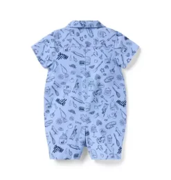 Janie and Jack Online Exclusives|One-pieces & Rompers-Milk Bar x Slice Of Style Baby Romper ocean air treats